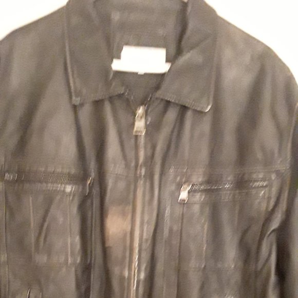 Vintage Calvin Klien Genuine Leather Jacket size XXL - Picture 3 of 7